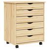 vidaXL Cabinet Roulant avec Tiroirs avec roue MOSS Vernis transparent