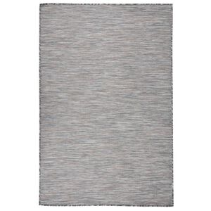 vidaXL Tapis &agrave; tissage plat d'ext&eacute;rieur 120x170 cm Marron et bleu