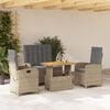 vidaXL Ensemble &agrave; manger de jardin coussins 4 pcs beige r&eacute;sine tress&eacute;e