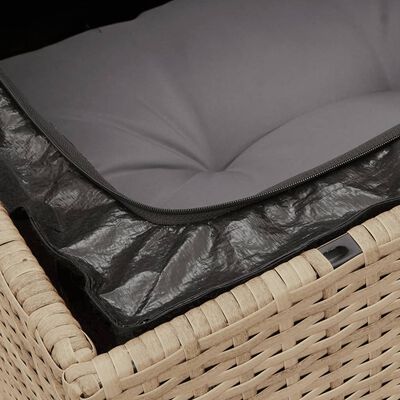 vidaXL Salon de jardin avec coussins 5pcs mélange beige résine tressée