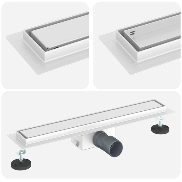 vidaXL 2 en 1 Drain de Douche Argent&eacute; 60 cm Acier Inox 304