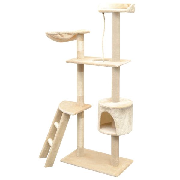 vidaXL Arbre &agrave; chat avec griffoirs en sisal 150 cm Beige