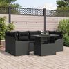 vidaXL Ensemble de canap&eacute; de jardin 7 pcs Noir Poly rotin