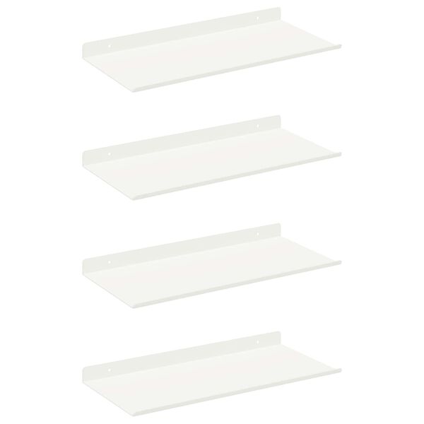 vidaXL &Eacute;tag&egrave;re flottante 4 pcs Blanc 40 x 18 x 2,5 cm Acier