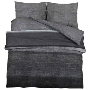 vidaXL Ensemble de housse de couette gris fonc&eacute; et noir 200x200 cm coton