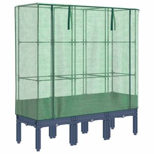 vidaXL Jardini&egrave;re sur&eacute;lev&eacute;e avec housse aspect rotin 120x40x140 cm