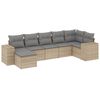 vidaXL Salon de jardin avec coussins 7 pcs beige r&eacute;sine tress&eacute;e