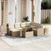 vidaXL Salon de jardin avec coussins 8 pcs beige r&eacute;sine tress&eacute;e