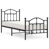 vidaXL Cadre de lit m&eacute;tal sans matelas avec pied de lit noir 90x190 cm