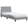 vidaXL Lit avec matelas Hanko gris clair 80x200 cm tissu