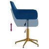 vidaXL Chaise pivotante de salle &agrave; manger Bleu Velours
