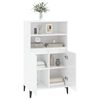 vidaXL Buffet haut Blanc brillant 60x36x110 cm Bois d'ing&eacute;nierie