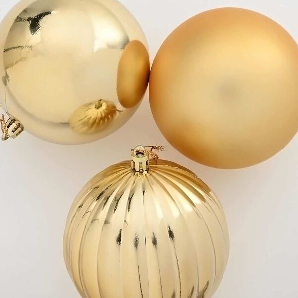 vidaXL Ensemble de Boules de No&euml;l XXL 4 pcs Dor&eacute; Plastique