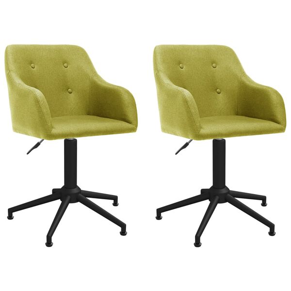 vidaXL Chaises pivotantes &agrave; manger lot de 2 vert tissu
