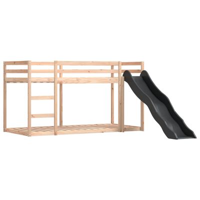 vidaXL Lit superposé sans matelas avec toboggan blanc noir 80x200 cm