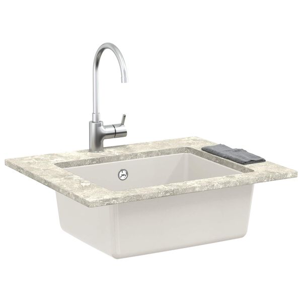 vidaXL &Eacute;vier Blanc 530 x 460 mm 80% Quartz et 20% R&eacute;sine