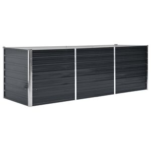 vidaXL Lit sur&eacute;lev&eacute; de jardin Anthracite 240x80x77 cm Acier galvanis&eacute;