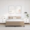 vidaXL Cadre de lit avec matelas Cappuccino 140 x 190 cm tissu