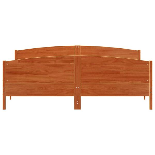 vidaXL Cadre de lit sans matelas cire marron 200x200cm bois pin massif