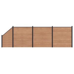 vidaXL Ensemble de Cl&ocirc;ture 4 pcs 619 x 186 cm WPC et Aluminium Marron