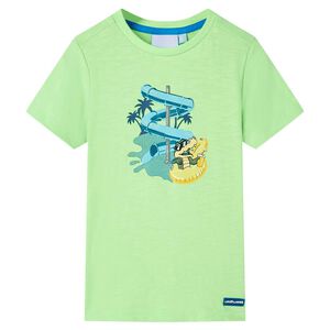 vidaXL T-shirt pour enfants vert fluo 116