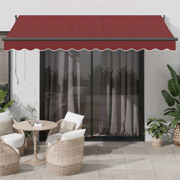 vidaXL Auvent r&eacute;tractable automatique bordeaux 350x250 cm