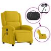 vidaXL Fauteuil inclinable de massage &eacute;lectrique jaune velours