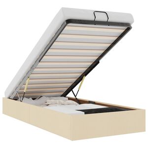 vidaXL Cadre de lit ottoman sans matelas cr&egrave;me 90x190 cm tissu