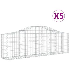 vidaXL Paniers &agrave; gabions arqu&eacute;s 5 pcs 200x30x60/80 cm Fer galvanis&eacute;