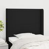 vidaXL T&ecirc;te de lit avec oreilles Noir 93x16x118/128 cm Tissu