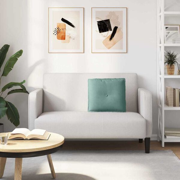 vidaXL Coussin de Dos Vert Mer 50 x 45 cm Tissu en velours c&ocirc;tel&eacute;