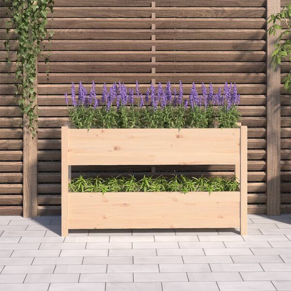vidaXL Jardinière 112x25x66 cm Bois massif de pin