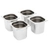 vidaXL R&eacute;cipients Gastronorm 8 pcs GN 1/6 150 mm Acier inoxydable