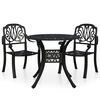 vidaXL Ensemble de bistro 3 pcs Aluminium coul&eacute; Noir