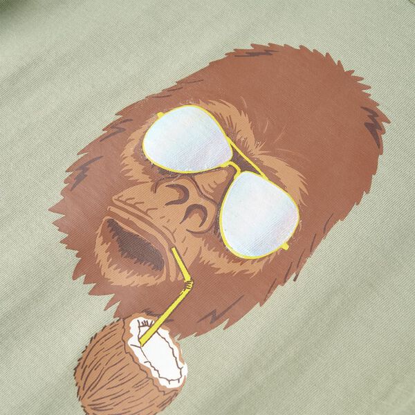 T-shirt pour enfants avec manches courtes kaki clair 92