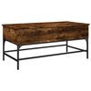 vidaXL Table basse ch&ecirc;ne fum&eacute; 100x50x45 cm bois d'ing&eacute;nierie et m&eacute;tal