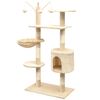 vidaXL Arbre &agrave; chat avec griffoirs en sisal 125 cm Beige