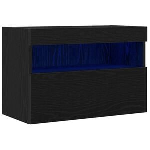 vidaXL Meuble TV mural 60 x 30 x 40 cm Ch&ecirc;ne noir Bois d'ing&eacute;nierie