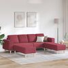 vidaXL Canap&eacute; de salon 3 pcs Bordeaux Polyester