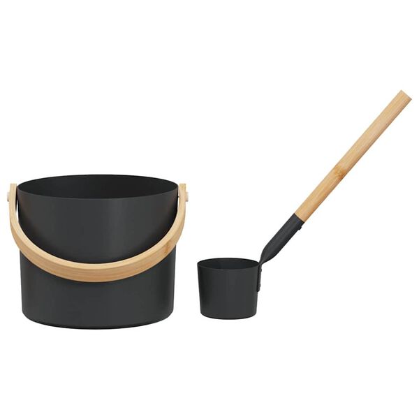 vidaXL Ensemble d'accessoires de sauna 2 pcs Noir