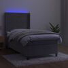 vidaXL Sommier &agrave; lattes de lit matelas et LED Gris clair 100x200 cm