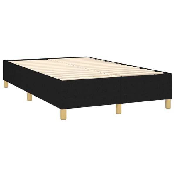 vidaXL Sommier &agrave; lattes de lit avec matelas Noir 120x200 cm Tissu