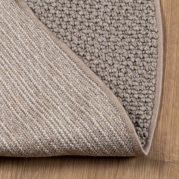 vidaXL Tapis de surface Rond LUGO Taupe &Oslash; 200 CM Polyester
