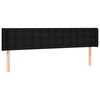 vidaXL T&ecirc;te de lit &agrave; LED Noir 203x16x78/88 cm Tissu