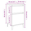 vidaXL Table de chevet ch&ecirc;ne fum&eacute; 40x35x70 cm