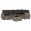 vidaXL Salon de jardin 6 pcs avec coussins gris r&eacute;sine tress&eacute;e