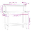 vidaXL Table de travail de cuisine avec &eacute;tag&egrave;re 110x55x120 cm inox
