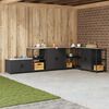 vidaXL Rangement de cuisine avec &eacute;tag&egrave;re Noir 60 x 50 x 92 cm Acier