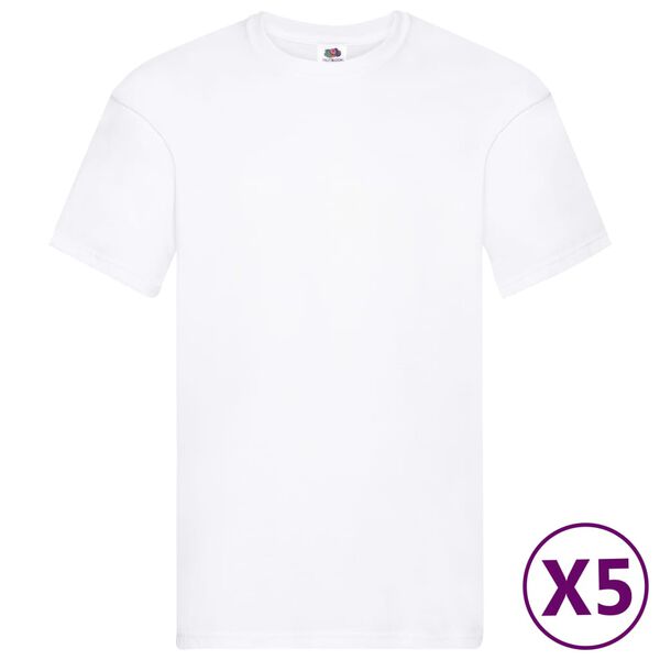 Fruit of the Loom T-shirts originaux 5 pcs Blanc 5XL Coton