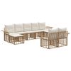 vidaXL Ensemble de canap&eacute;s d'ext&eacute;rieur 9 pcs Blanc Naturel et Cr&egrave;me